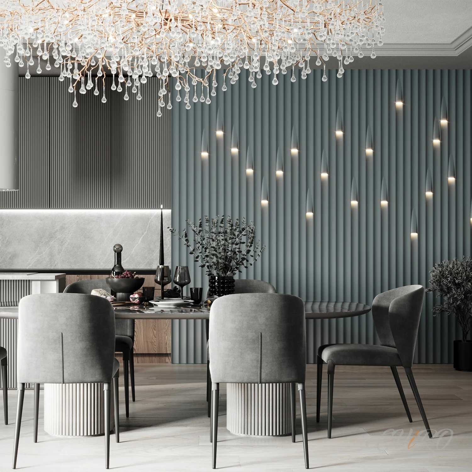 Вертикальные рейки с подсветкой Спарта