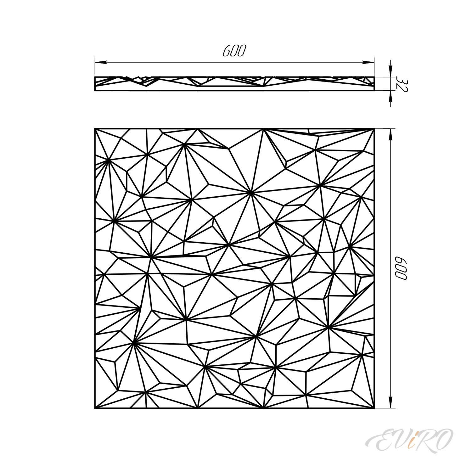 Гипсовая 3D панель EViRO Crystal 60