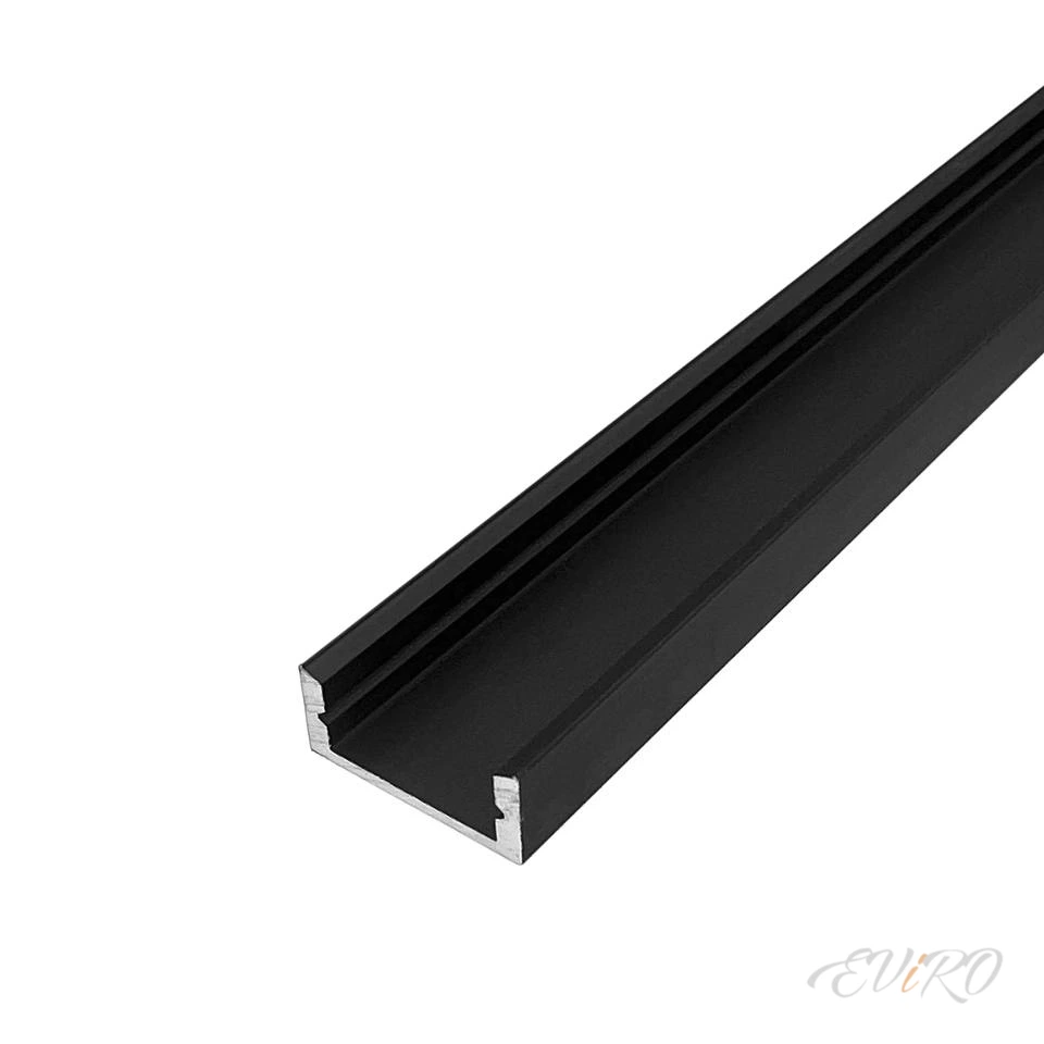 MIC-2000 ANOD светодиодный профиль накладной алюминиевый с рассеивателем (чёрный)